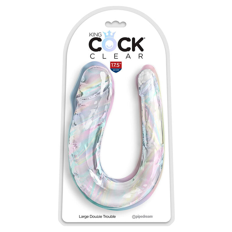 King Cock - Double Trouble Double Dildo 44 cm Clear