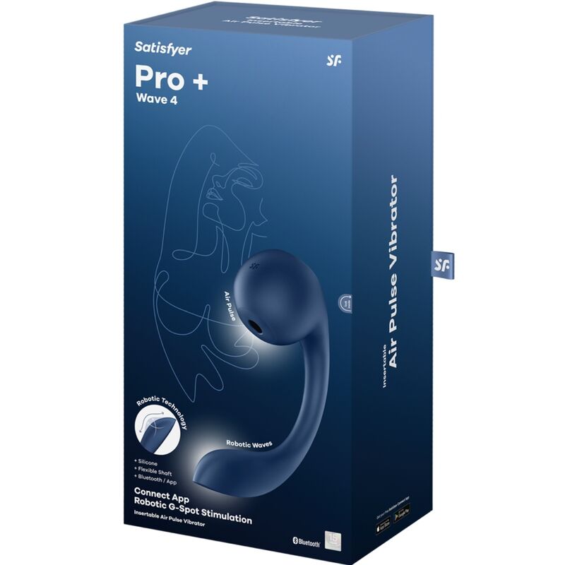 SATISFYER - Pro+ Wave 4 G-Spot & Air Pulse Stimulator Free APP Dark Blue