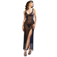 CHILIROSE - Cr 4723 Long Babydoll & Thong Zwart S