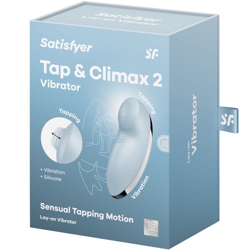 Satisfyer - Tap & Climax 2 Vibrator & Stimulator Blauw