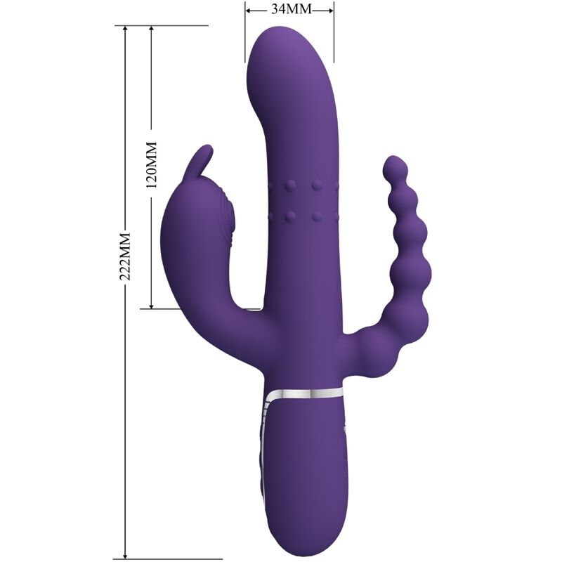 PRETTY LOVE - Cammy Triple Vibrator Multifunction 4 In 1 Purple
