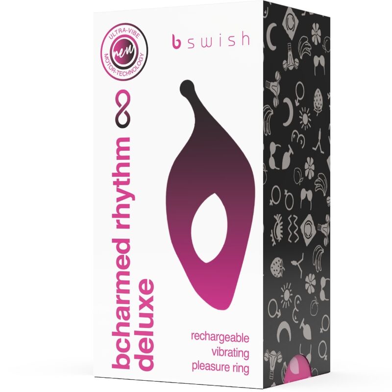 B SWISH - Bcharmed Rhythm Infinite Deluxe Penis Ring 15 Vibrations Black