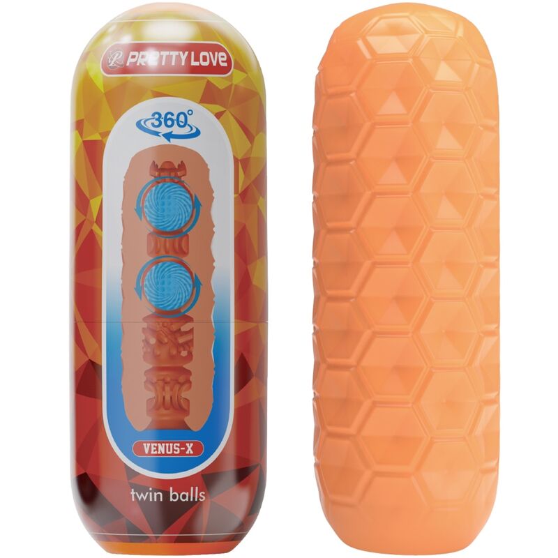 PRETTY LOVE - Twin Balls Male Masturbator Orange