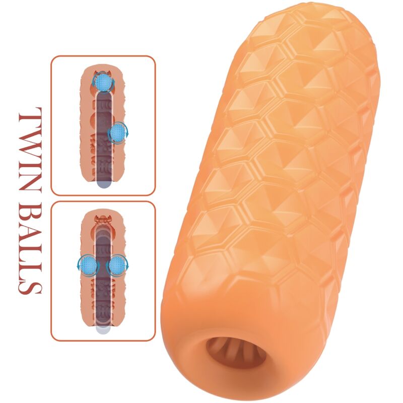 PRETTY LOVE - Twin Balls Male Masturbator Orange