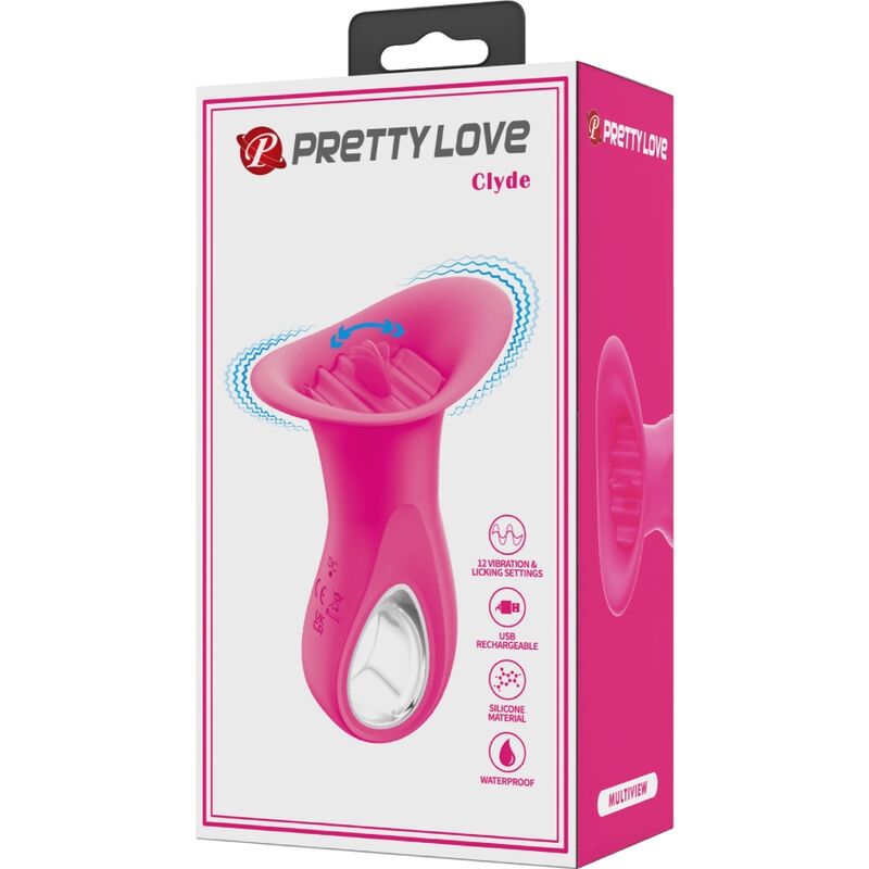 PRETTY LOVE - Clyde Oral Vibrator Vibrating Tongue 12 Vibrations Pink