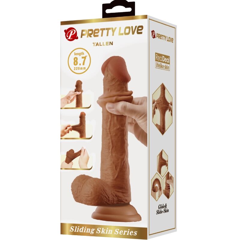 PRETTY LOVE - Tallen Realistic Dildo 22 Cm Brown
