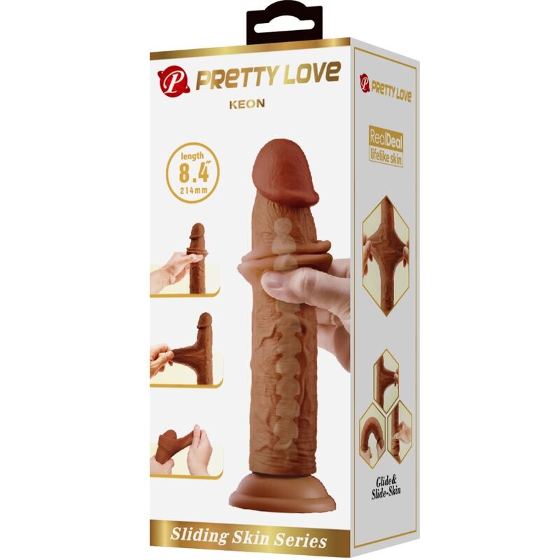 PRETTY LOVE - Keon Realistic Dildo 21 Cm Brown