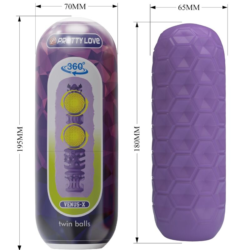PRETTY LOVE - Twin Balls Male Masturbator Purple