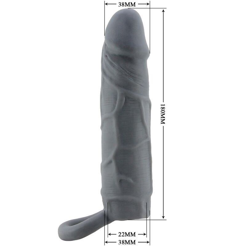 PRETTY LOVE - Realistic Skin Penis Sleeve Dark Grey