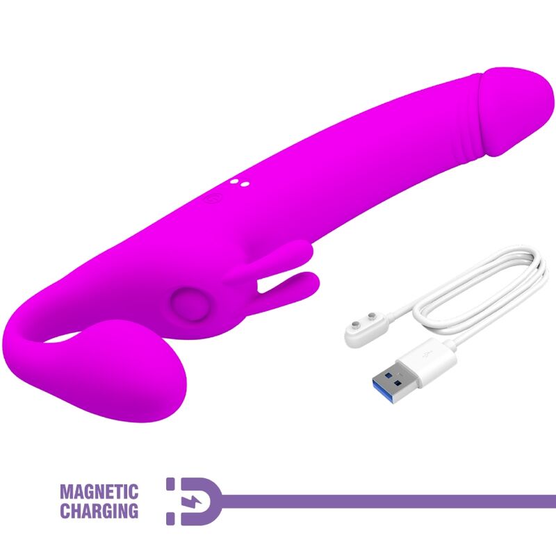 PRETTY LOVE - Zanini Strapless Strap-On 10 Vibrations Paars