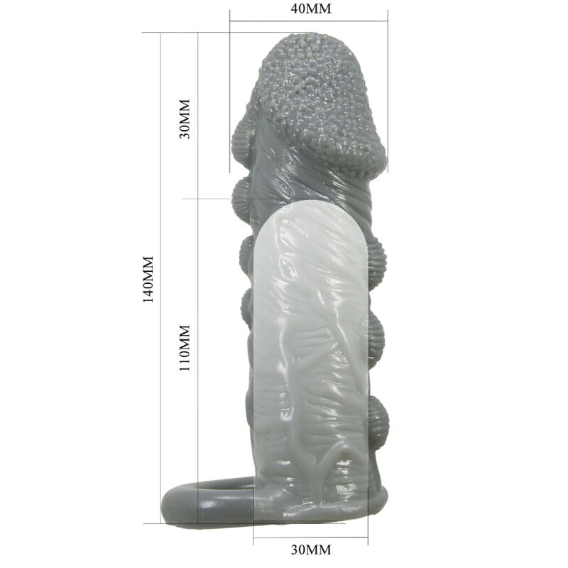 PRETTY LOVE - Realistic Penis Enlarger And Delay Sleeve Grey