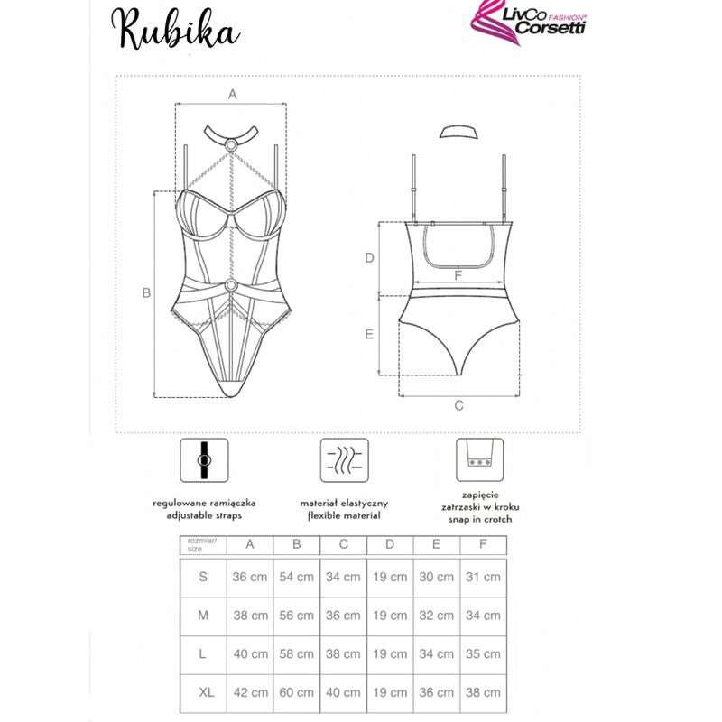 LIVCO CORSETTI FASHION - Rubika Lc Xg079 Body With Choker Black S
