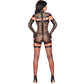 LIVCO CORSETTI FASHION - Sakura Cf 90357 Jumpsuit + Long Gloves + Garter Belt Zwart L/XL