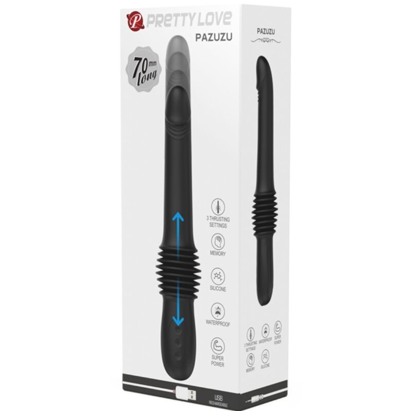 PRETTY LOVE - Pazuzu Vibrator 3 Thrust Modes Zwart
