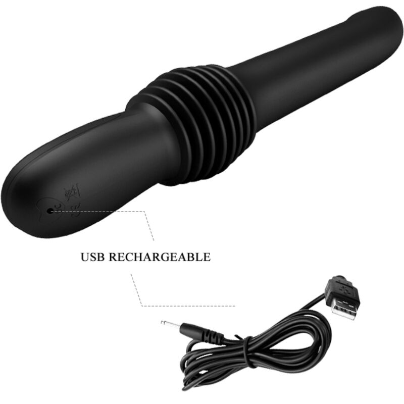 PRETTY LOVE - Pazuzu Vibrator 3 Thrust Modes Zwart