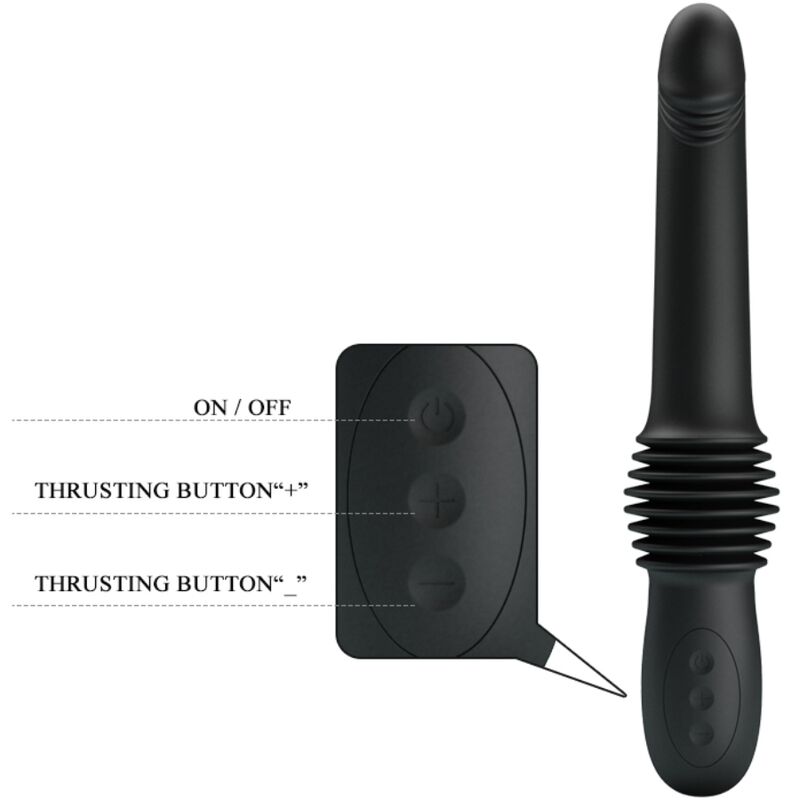 PRETTY LOVE - Pazuzu Vibrator 3 Thrust Modes Zwart