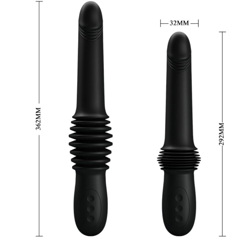 PRETTY LOVE - Pazuzu Vibrator 3 Thrust Modes Zwart