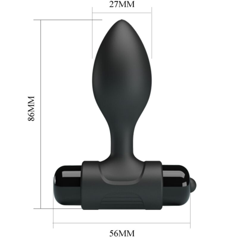 PRETTY LOVE - Vibra Butt 10 Vibrations Anal Plug Zwart