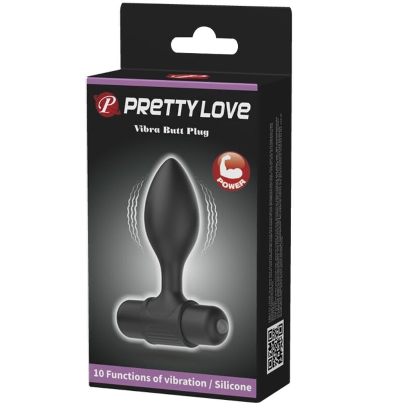 PRETTY LOVE - Vibra Butt 10 Vibrations Anal Plug Zwart