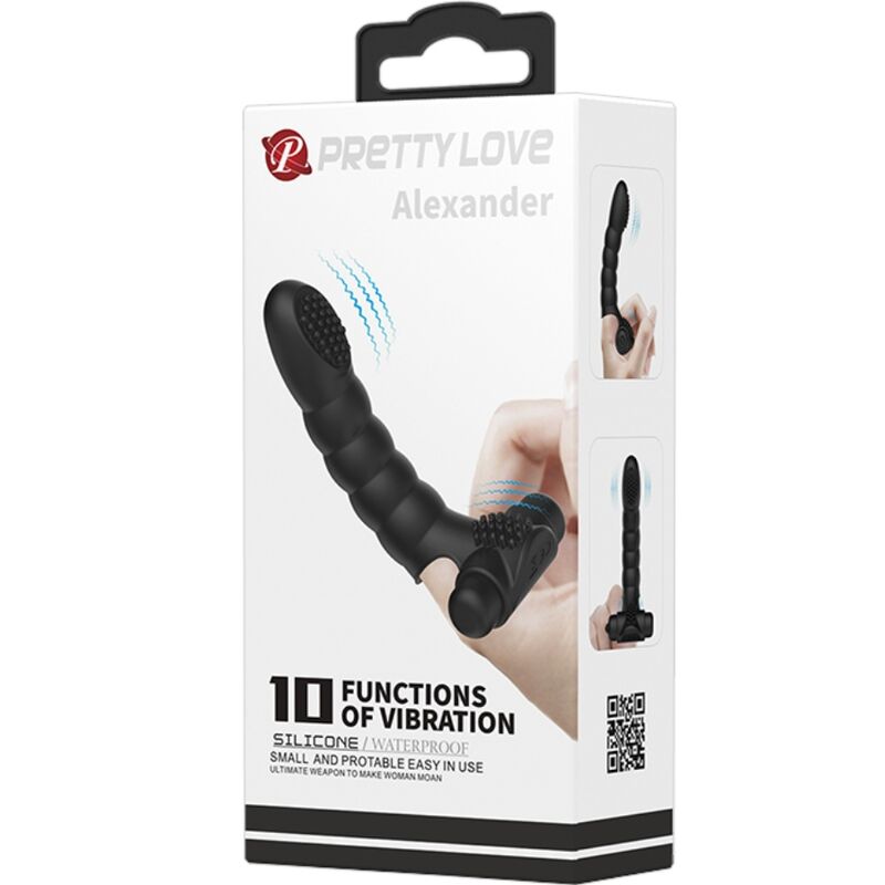 PRETTY LOVE - Alexander Finger Vibrator 10 Vibrations Zwart