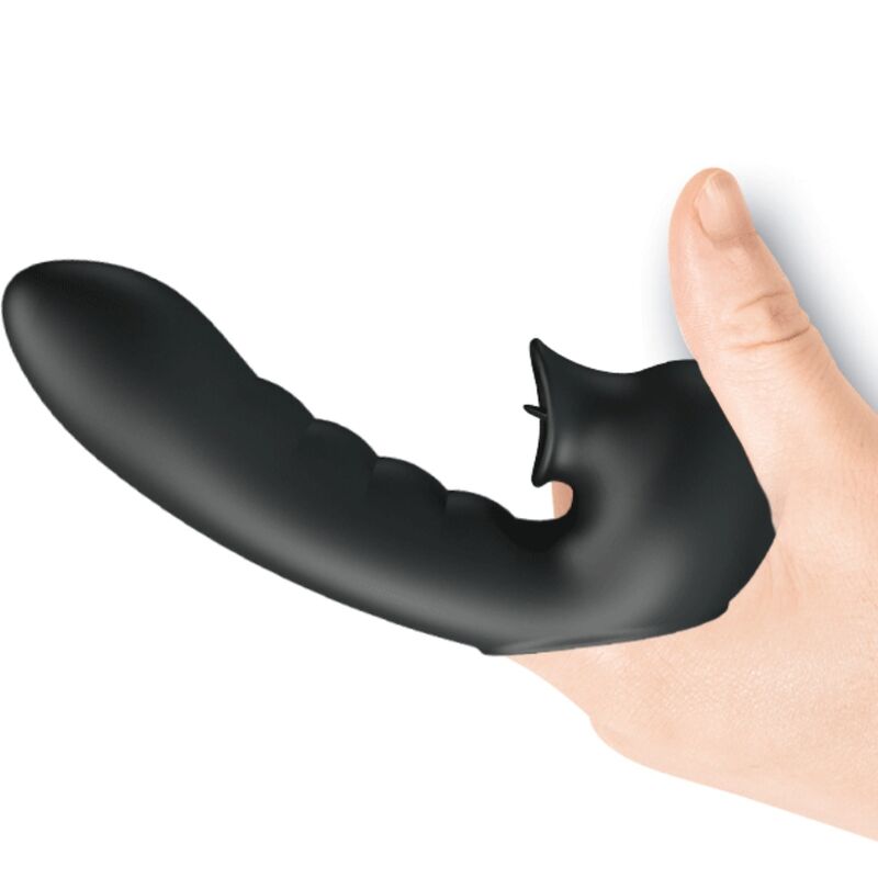 PRETTY LOVE - Hobgoblin Vibrating Finger Case 12 Vibrations + Clitoris Stimulator Black