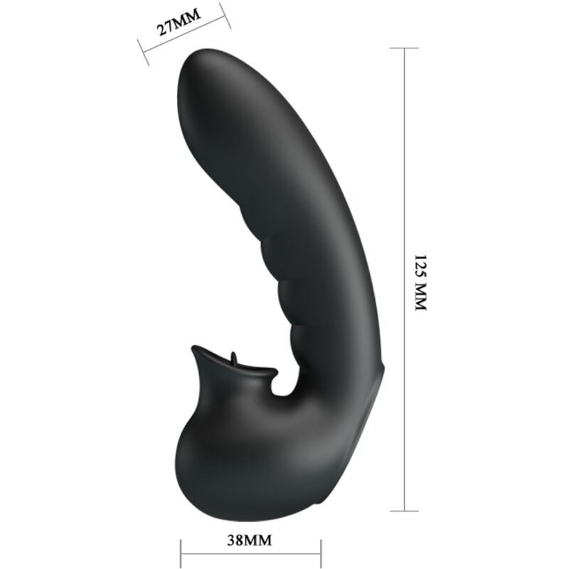 PRETTY LOVE - Hobgoblin Vibrating Finger Case 12 Vibrations + Clitoris Stimulator Black