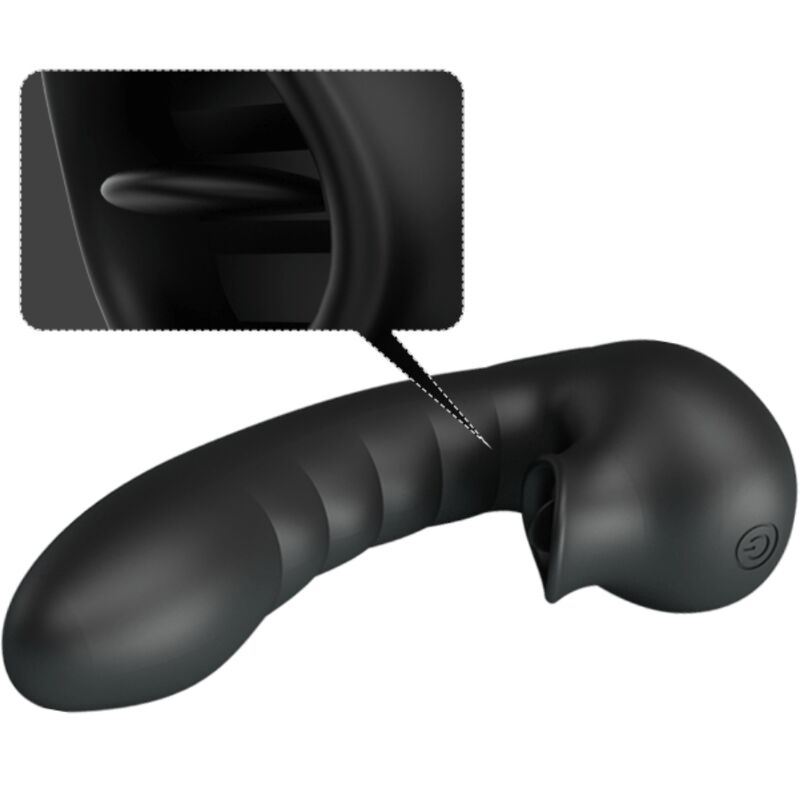 PRETTY LOVE - Hobgoblin Vibrating Finger Case 12 Vibrations + Clitoris Stimulator Black
