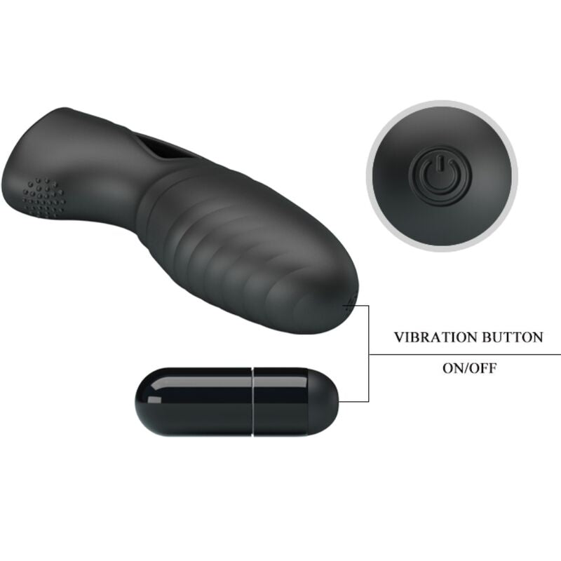 PRETTY LOVE - Alan Silicone Finger Vibrator Zwart