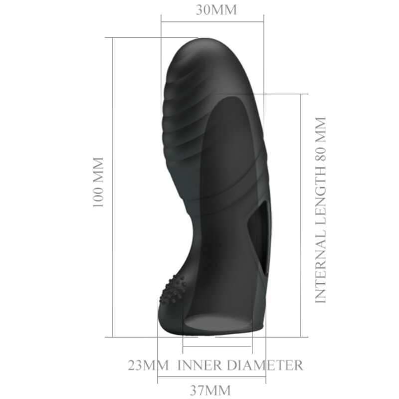 PRETTY LOVE - Alan Silicone Finger Vibrator Zwart