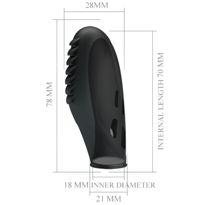 PRETTY LOVE - Gilo Silicone Finger Vibrator Zwart