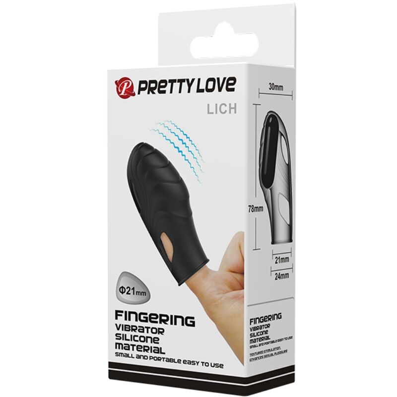 PRETTY LOVE - Lich Silicone Finger Vibrator Black