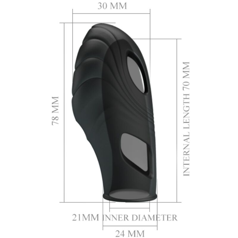 PRETTY LOVE - Lich Silicone Finger Vibrator Black