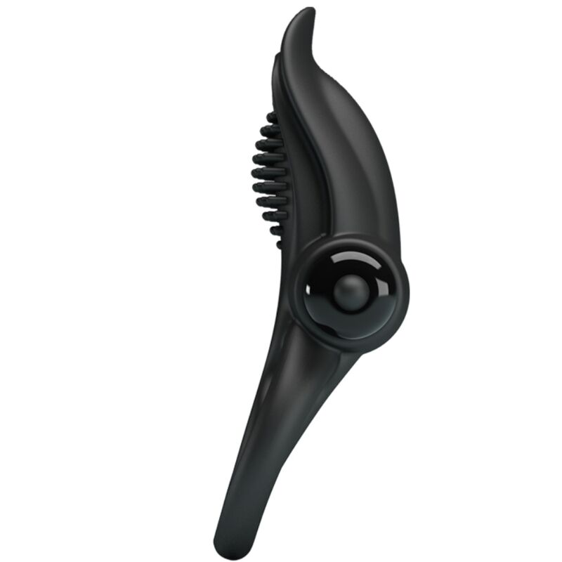 PRETTY LOVE - Double Vibrating Ring + Clitoris Stimulator 10 Vibrations Black