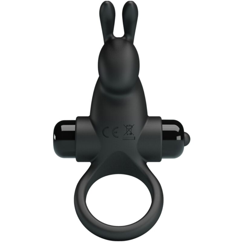 PRETTY LOVE - Vibrating Ring + Rabbit Clitoris Stimulator 10 Vibrations Black