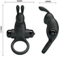 PRETTY LOVE - Vibrating Ring + Rabbit Clitoris Stimulator 10 Vibrations Black