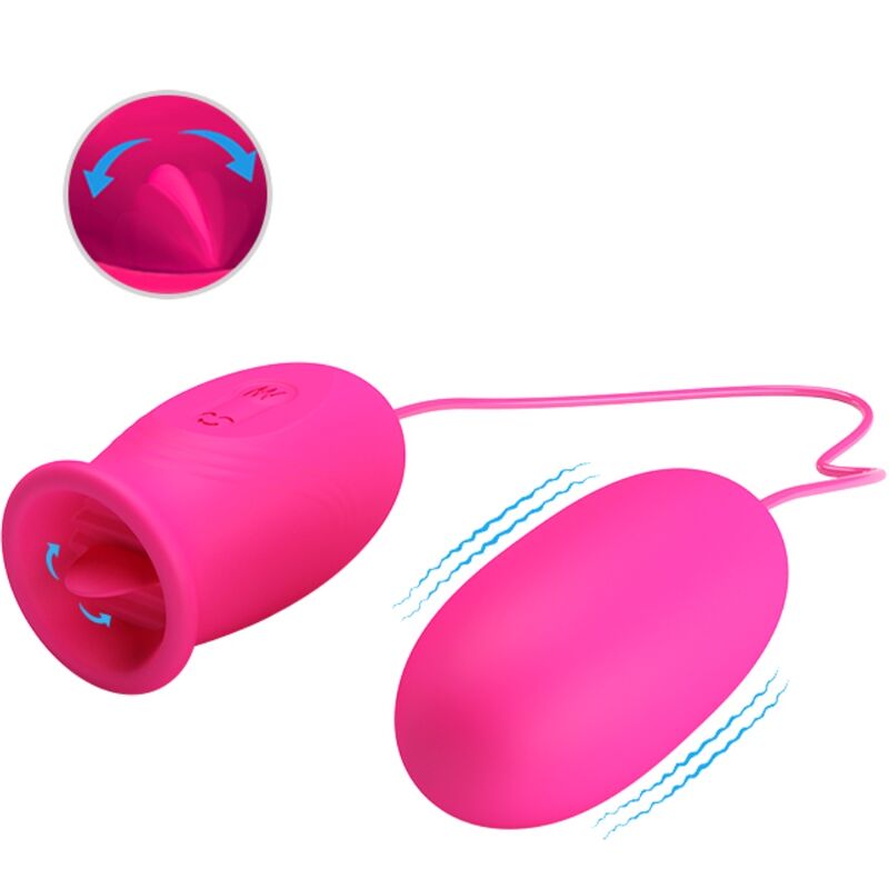 PRETTY LOVE - Daisy Vibrating Egg + Clitoris Stimulating Tongue Pink