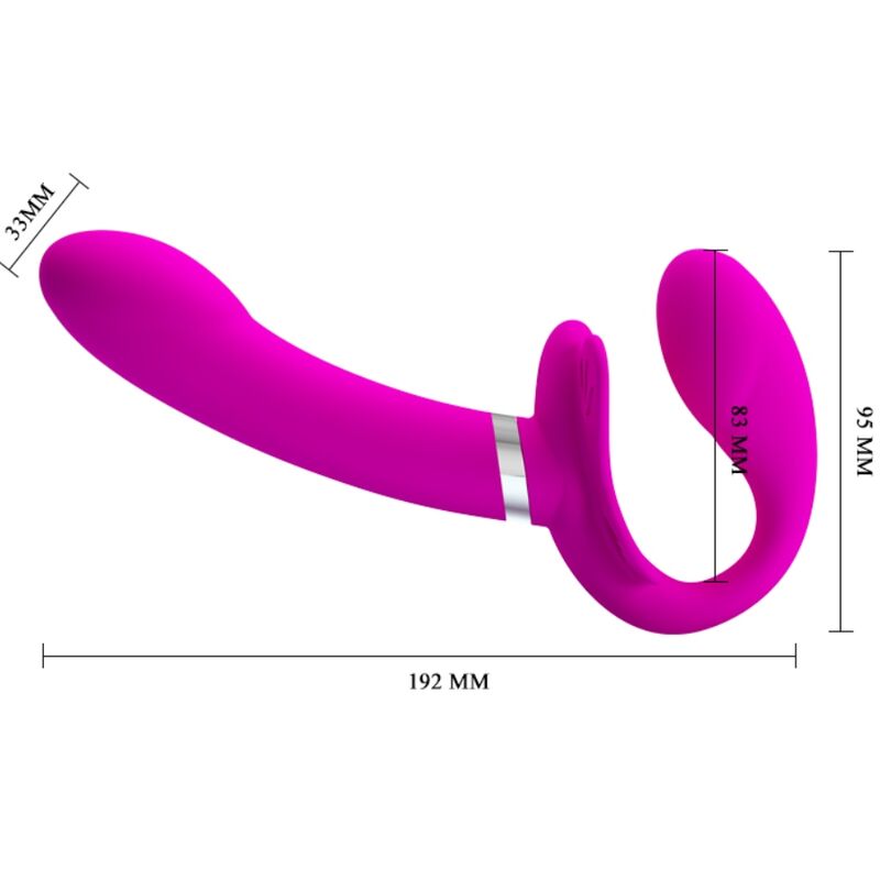 PRETTY LOVE - Valerie Double Strap-On Vibrator 12 Vibrations Purple