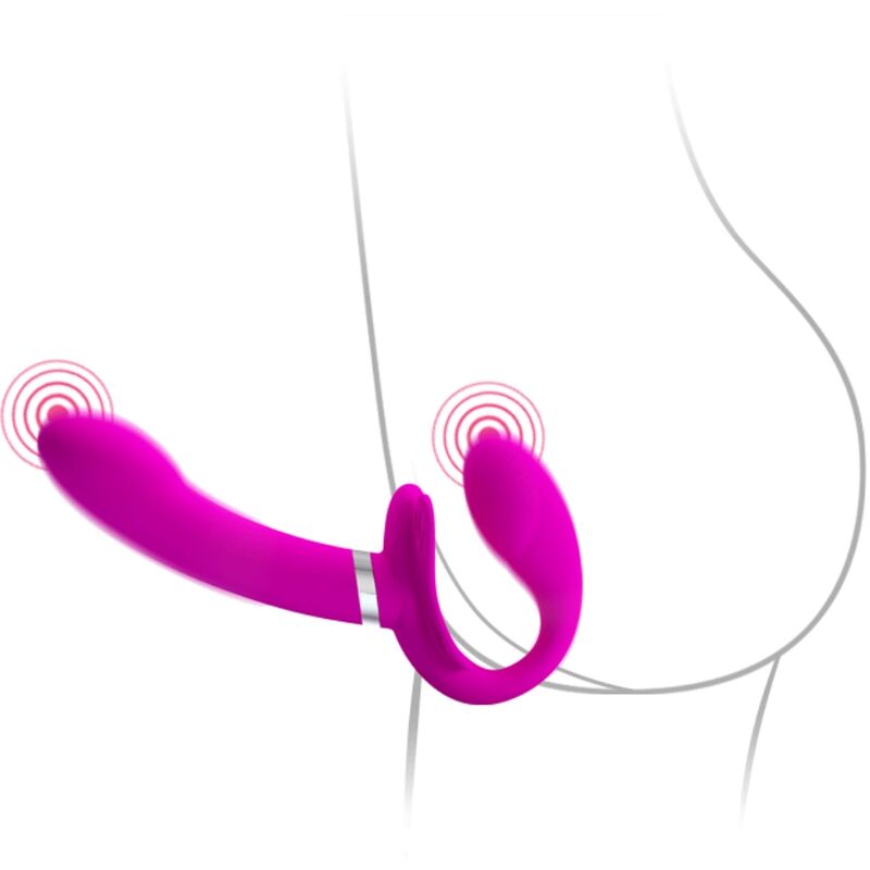 PRETTY LOVE - Valerie Double Strap-On Vibrator 12 Vibrations Purple