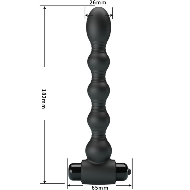 PRETTY LOVE - Lynn Silicone Anal Plug 10 Vibrations Black