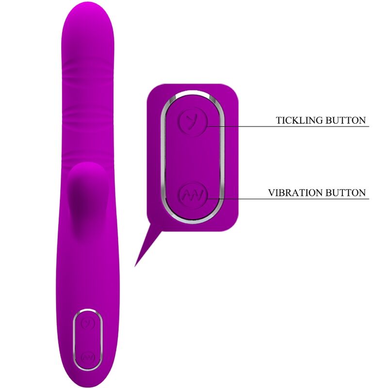 PRETTY LOVE - Angelique Multifunction Vibrator + Clitoris Stimulator Purple