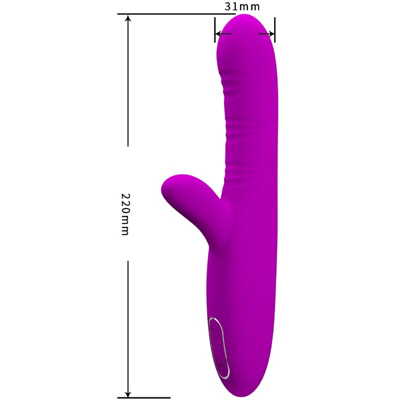 PRETTY LOVE - Angelique Multifunction Vibrator + Clitoris Stimulator Purple