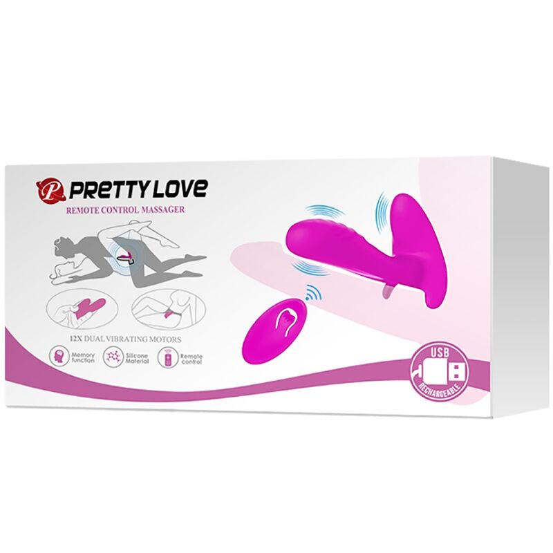 PRETTY LOVE - Massager & Vibrator 12 Vibrations Afstandsbediening Paars