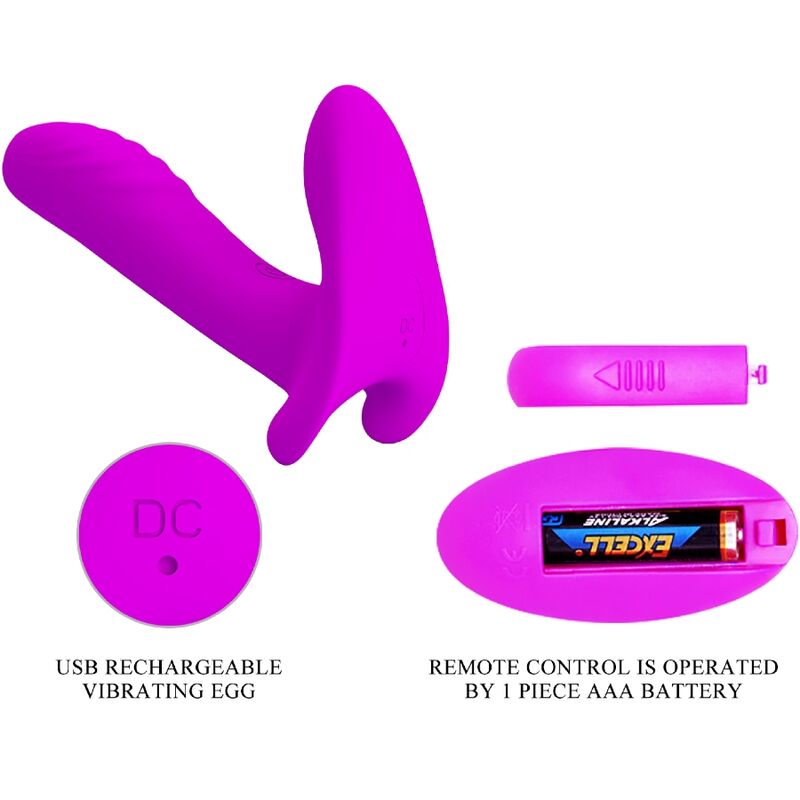 PRETTY LOVE - Massager & Vibrator 12 Vibrations Afstandsbediening Paars