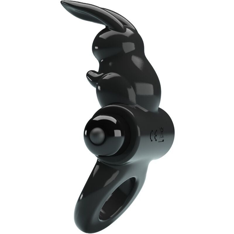 PRETTY LOVE - Exciting Ring Rabbit Vibrator Ring 10 Vibrations Zwart