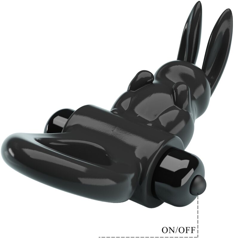 PRETTY LOVE - Exciting Ring Rabbit Vibrator Ring 10 Vibrations Zwart