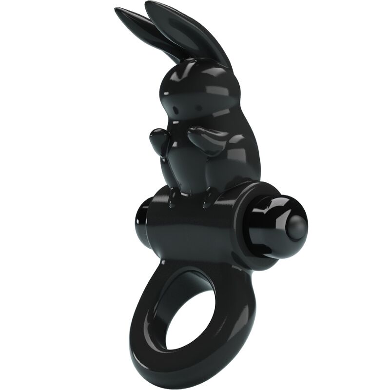 PRETTY LOVE - Exciting Ring Rabbit Vibrator Ring 10 Vibrations Zwart