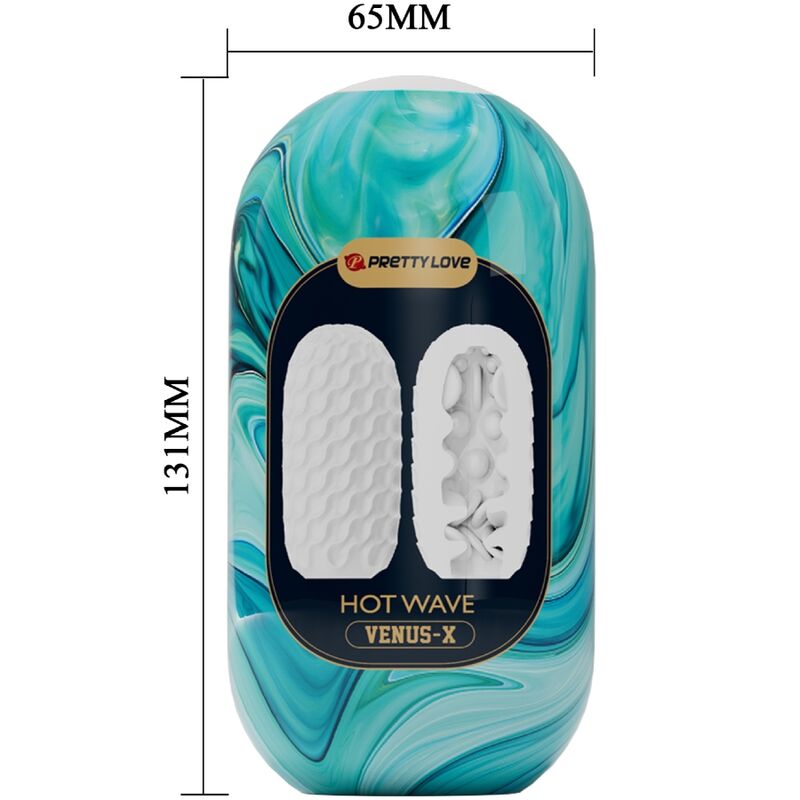 PRETTY LOVE - Hot Wave Silicone Male Masturbator White