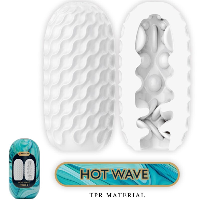 PRETTY LOVE - Hot Wave Silicone Male Masturbator White