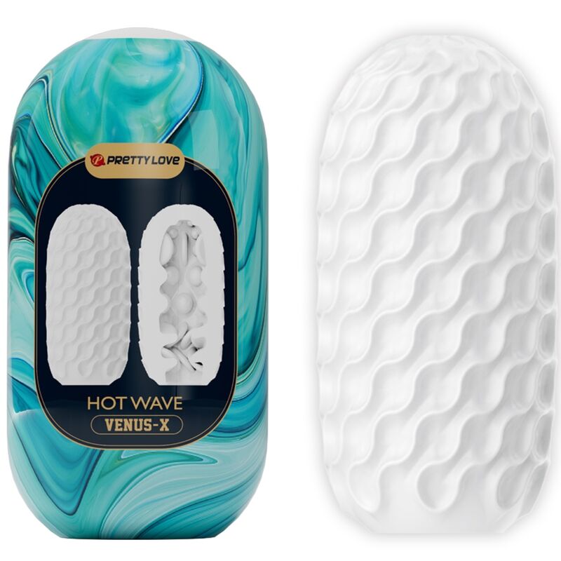PRETTY LOVE - Hot Wave Silicone Male Masturbator White