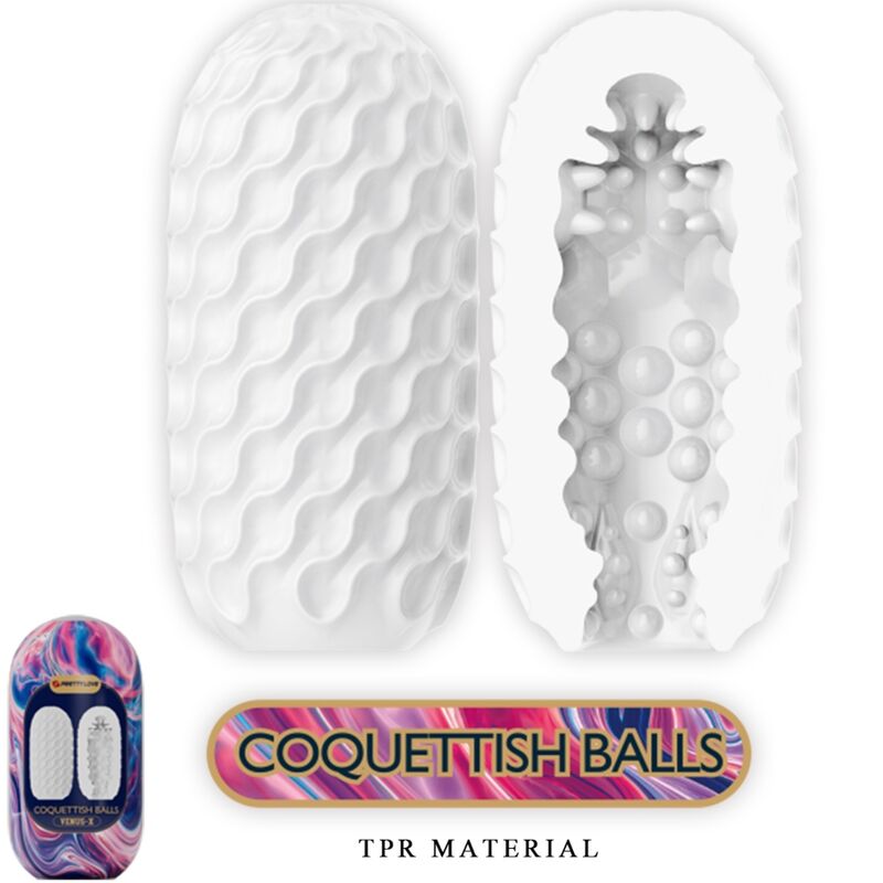 PRETTY LOVE - Coquettish Balls Silicone Male Masturbator White